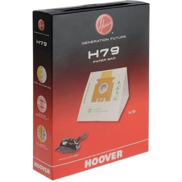 Pakke med 5 H79 papirposer til Hoover Space Explorer støvsuger 35601745