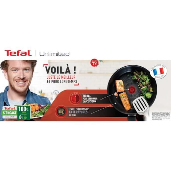 TEFAL G2550702 30 cm OBEGRÄNSAD stekpanna Alla värmekällor inklusive induktion - Made in France - Svart Svart