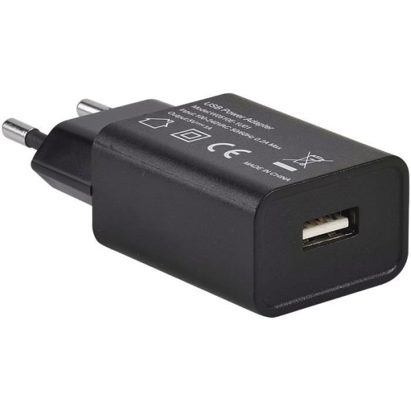 ERARD - USB-laddare på elnät 230v 5v/1a svart