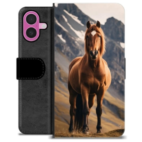 iPhone 16 Plus Premium Plånboksfodral - Häst Animerad