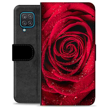 Samsung Galaxy A12 Premium Plånboksfodral - Ros Animerad