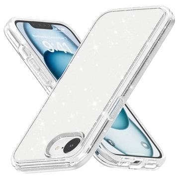 iPhone 16e/17e Stylish Glitter Series Hybrid Skal - Vit Vit