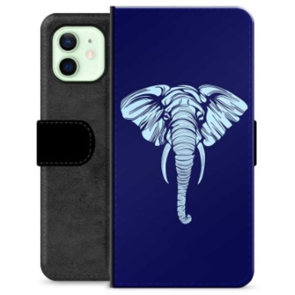 iPhone 12 Premium Plånboksfodral - Elefant Animerad