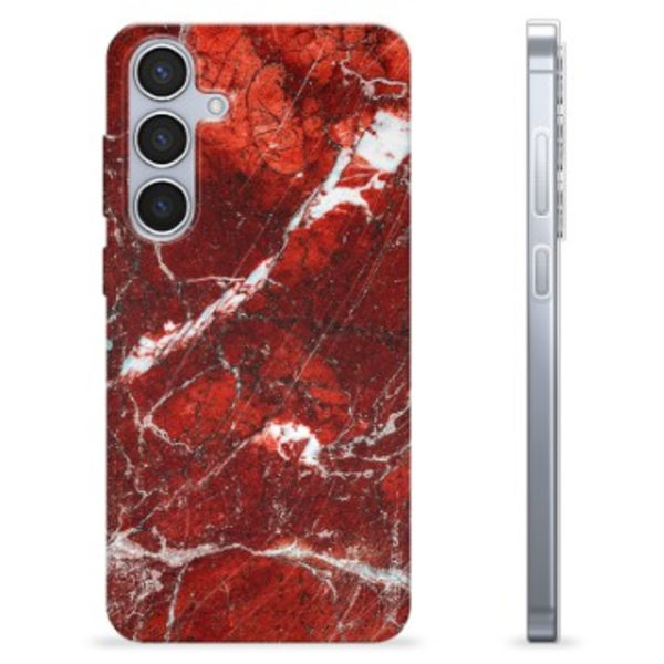 Samsung Galaxy S24+ TPU-Skal - Räd Marmor Röd