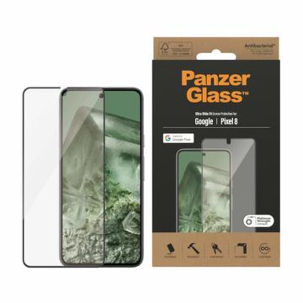 Google Pixel 8 PanzerGlass Ultra-Wide Fit Skärmskydd - 9H -... Svart