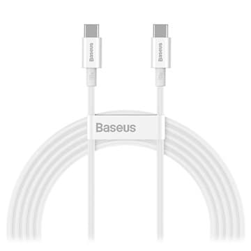 Baseus Superior Series USB-C / USB-C Kabel - 100W, 2m - Vit Gul