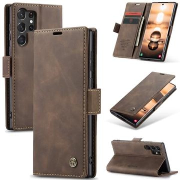Samsung Galaxy S24 Ultra Caseme 013 Series Plånboksfodral -... Brun