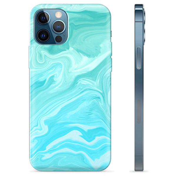 iPhone 12 Pro TPU-Skal - Blå Marmor Blå
