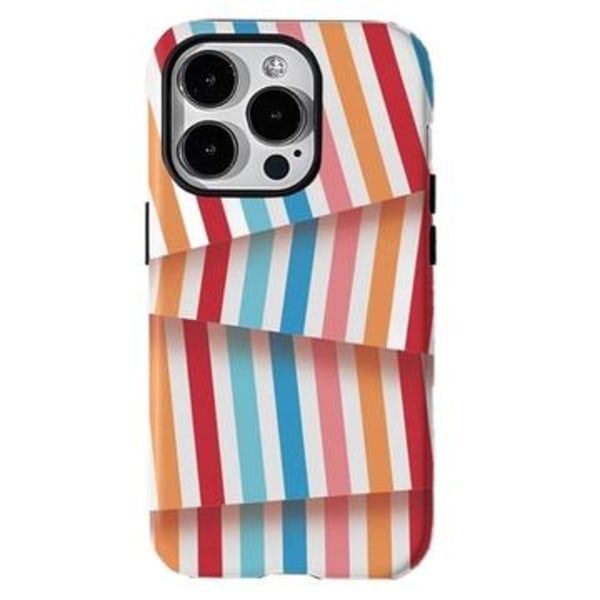iPhone 15 Pro Ränder Avtagbart 2-i-1 hybridfodral - Regnbåge Färgrik