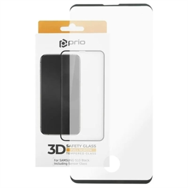 Prio 3D Samsung Galaxy S10 Härdat Glas Skärmskydd - Svart Svart