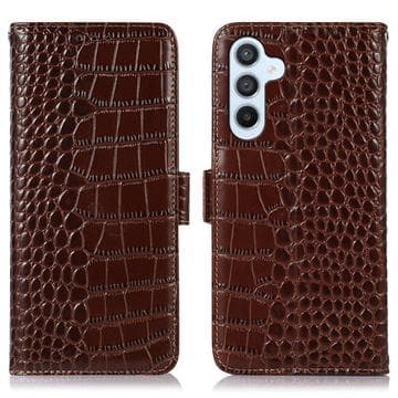 Samsung Galaxy S23 FE Crocodile Serie Läder Plånboksfodral... Brun