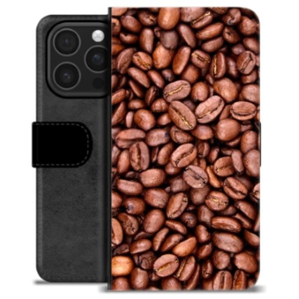 iPhone 16 Pro Premium Plånboksfodral - Kaffebönor Animerad
