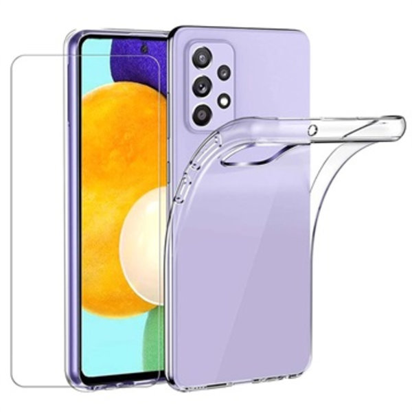 Saii 2-i-1 Samsung Galaxy A52 5G/A52s 5G TPU Skal & Härdat... Genomskinlig