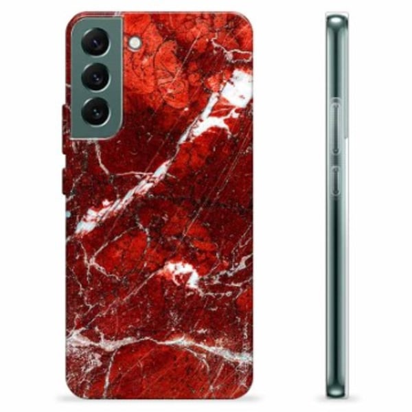 Samsung Galaxy S22+ 5G TPU-Skal - Räd Marmor Röd