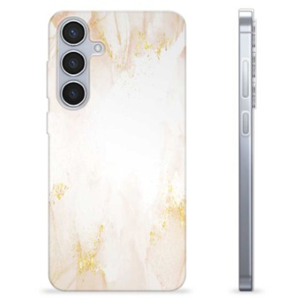 Samsung Galaxy S24+ TPU-Skal - Gyllene Pärlmarmor Färgrik