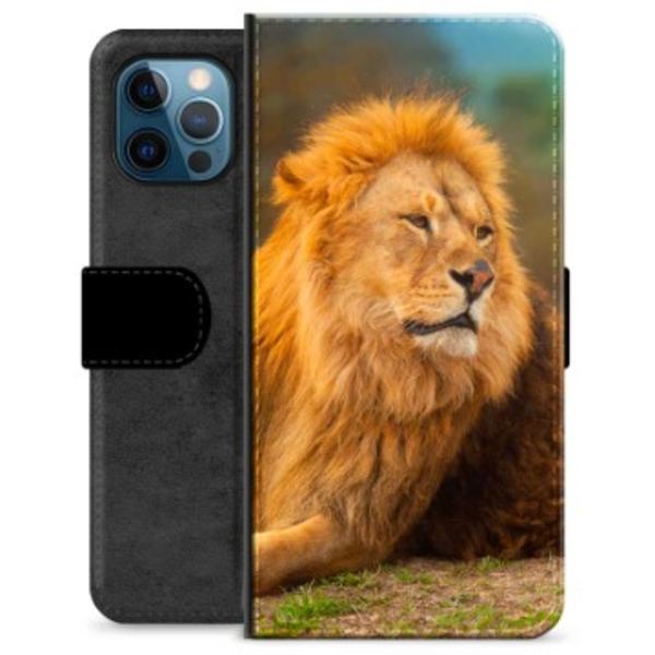 iPhone 12 Pro Premium Plånboksfodral - Lejon Animerad
