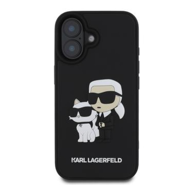 iPhone 16 Karl Lagerfeld 3D Rubber Karl & Choupette NFT-Skal... Svart