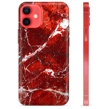 iPhone 12 mini TPU-Skal - Räd Marmor Röd