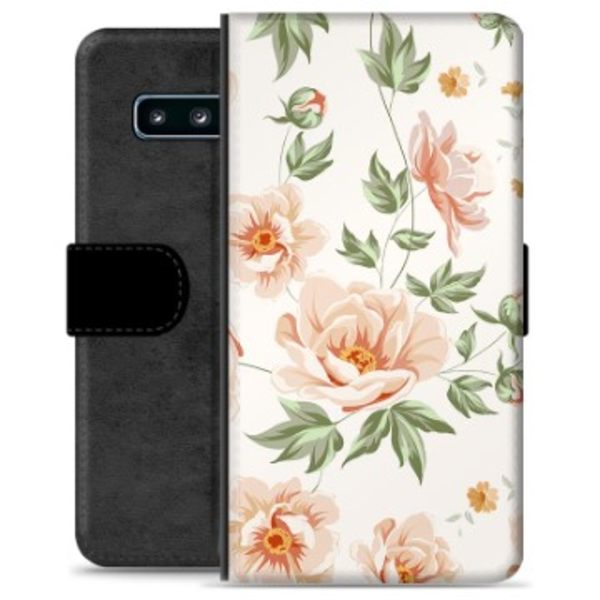 Samsung Galaxy S10 Premium Plånboksfodral - Blommig Animerad