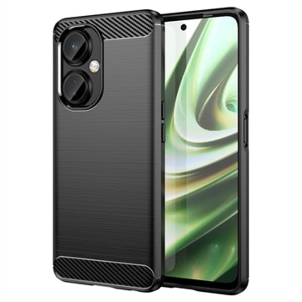 OnePlus Nord CE 3 Lite/N30 Borstat TPU Skal - Kolfiber - Svart Svart