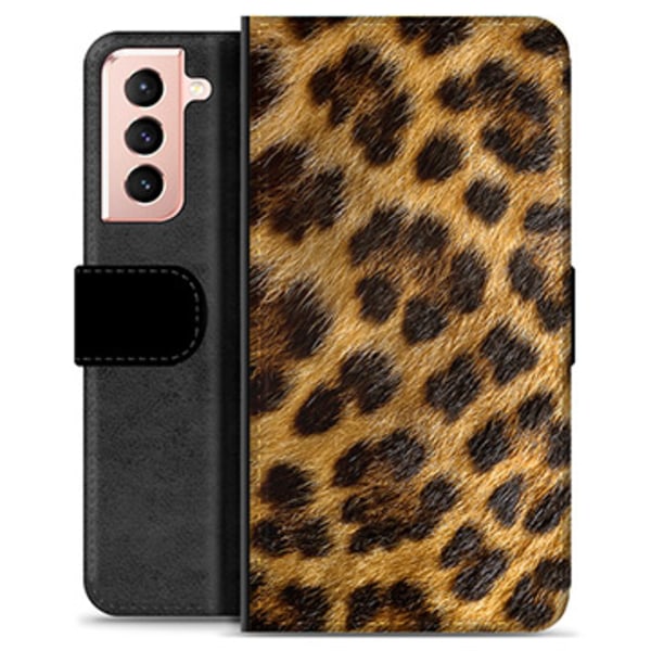 Samsung Galaxy S21 5G Premium Plånboksfodral - Leopard Animerad