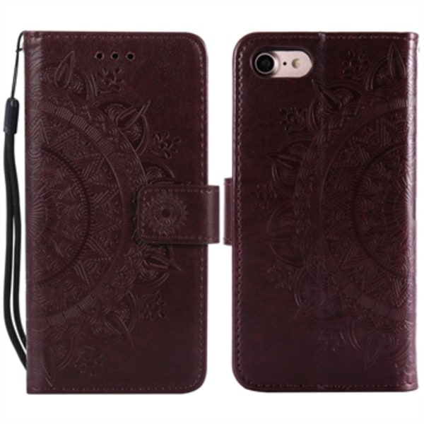 iPhone 7/8/SE (2020)/SE (2022) Mandala Series Plånboksfodral... Brun
