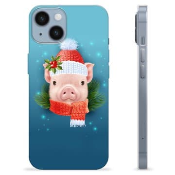 iPhone 14 TPU-Skal - Vinter Smågris Animerad