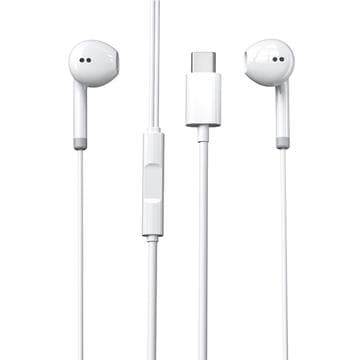 Wekome YA19 USB-C trådbundna hörlurar med mikrofon - vit Vit