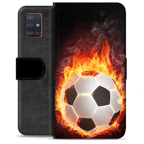 Samsung Galaxy A51 Premium Plånboksfodral - Fotbollsflamma Animerad