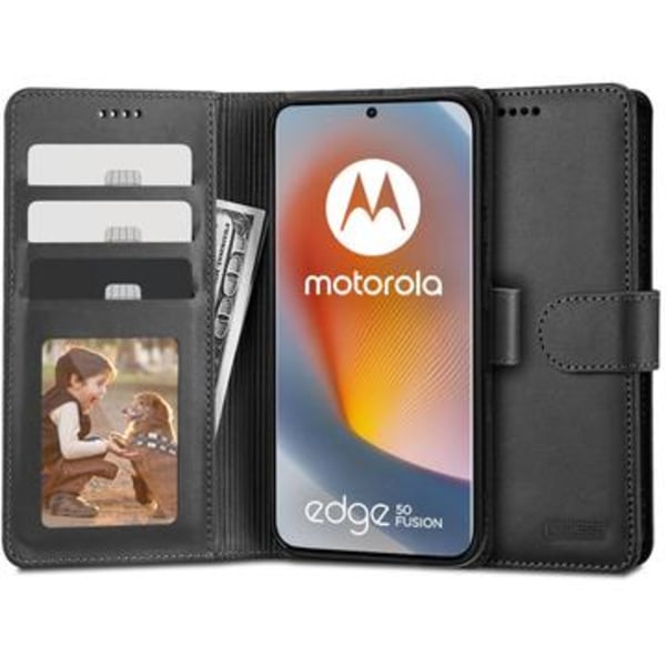 Motorola Edge 50 Fusion Tech-Protect plånboksfodral med... Svart