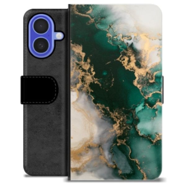 iPhone 16 Premium Plånboksfodral - Jade Marmor Animerad