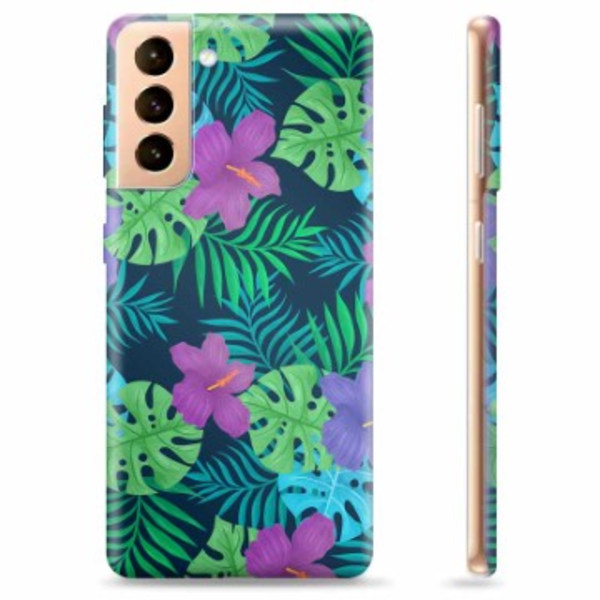 Samsung Galaxy S21+ 5G TPU-Skal - Tropiska Blommor Animerad
