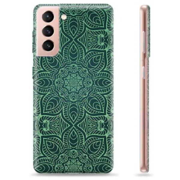 Samsung Galaxy S21 5G TPU-Skal - Grön Mandala Animerad