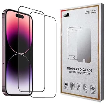 iPhone 15 Saii 3D Premium Härdat Glas Skärmskydd - 9H - 2 St.