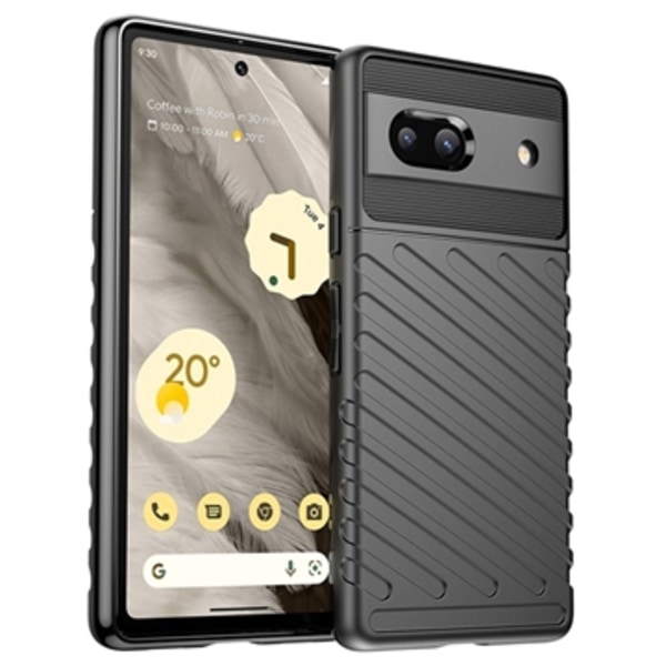 Thunder Series Google Pixel 7a TPU-skal - Svart Svart