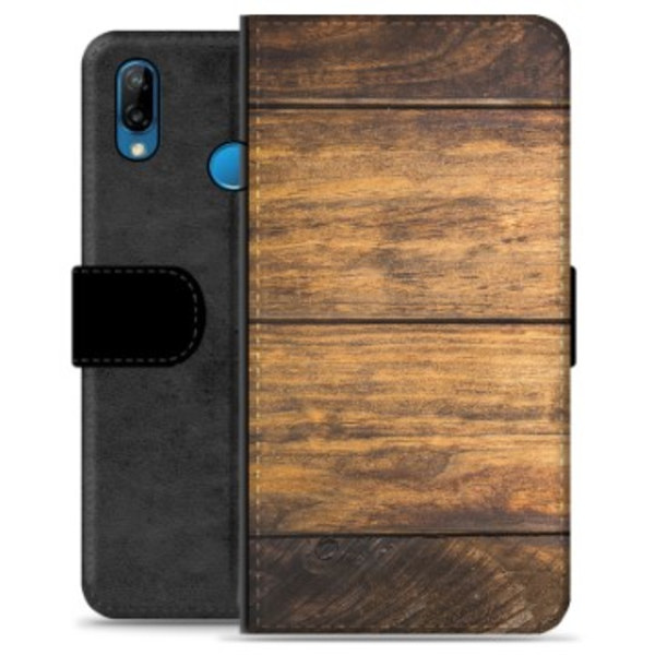 Huawei P20 Lite Premium Plånboksfodral - Trä Animerad