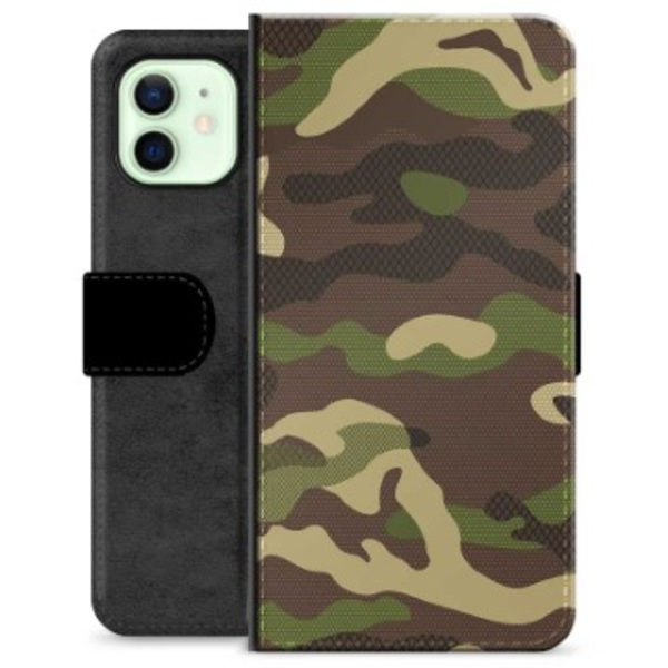 iPhone 12 Premium Plånboksfodral - Kamouflage kamouflage
