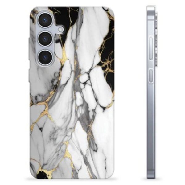 Samsung Galaxy S24+ TPU-Skal - Calacatta Tvåfärgad