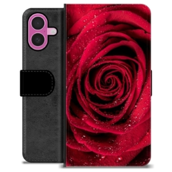 iPhone 16 Plus Premium Plånboksfodral - Ros Animerad