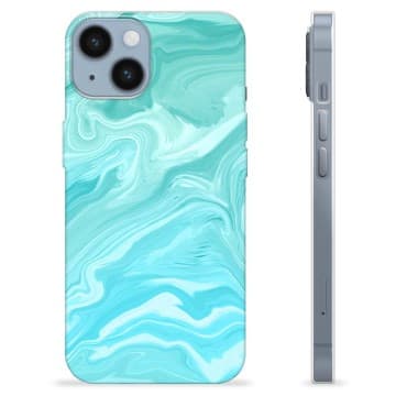 iPhone 14 TPU-Skal - Blå Marmor Blå