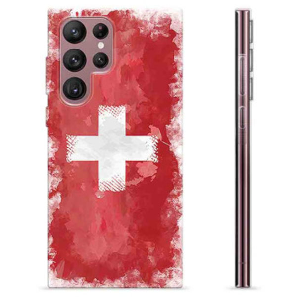 Samsung Galaxy S22 Ultra 5G TPU-skal - Schweizisk Flagga Animerad
