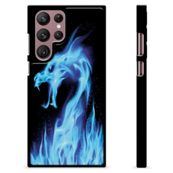 Samsung Galaxy S22 Ultra 5G Skyddsskal - Blå Elddrake Animerad