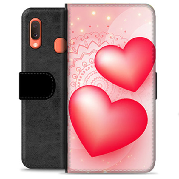 Samsung Galaxy A20e Premium Plånboksfodral - Kärlek Animerad