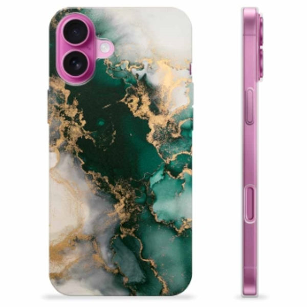 iPhone 16 Plus TPU-Skal - Jade Marmor Animerad