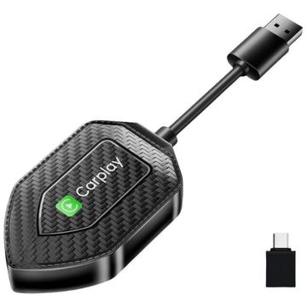 Q1D 2-i-1 trådbunden till trådlös CarPlay- och Android... Svart