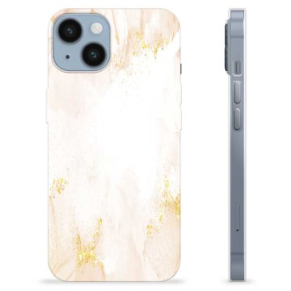 iPhone 14 TPU-Skal - Gyllene Pärlmarmor Färgrik