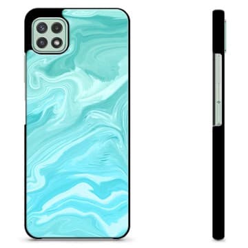 Samsung Galaxy A22 5G Skyddsskal - Blå Marmor Blå