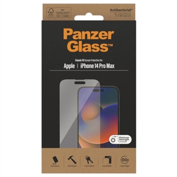 PanzerGlass Classic Fit iPhone 14 Pro Max Skärmskydd - 9H