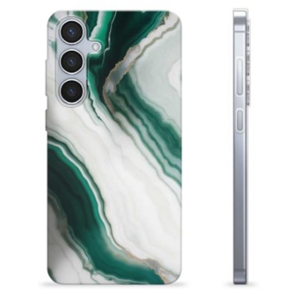 Samsung Galaxy S24+ TPU-Skal - Smaragdmarmor Färgrik