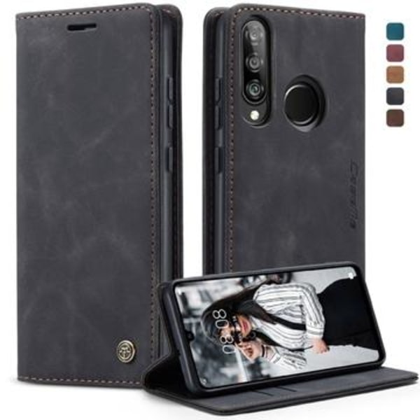 Huawei P30 Lite Caseme 013 Series Plånboksfodral - Svart Svart